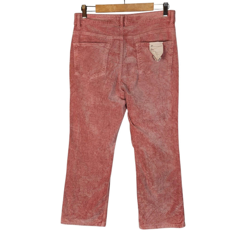 Pilcro Anthropologie Corduroy Pants 31 Pink The Yaya Mid Rise Crop Flare - Picture 3 of 10